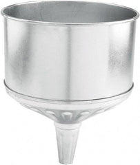 lumax - 256 oz Capacity Steel Funnel - 9-1/2" Mouth OD, 1-1/4" Tip OD, 3-3/4" Straight Spout, Silver - Industrial Tool & Supply