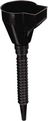 lumax - 32 oz Capacity Plastic Funnel - 4-1/4" Mouth OD, 1/2" Tip OD, 11-1/2" Flexible Spout, Black - Industrial Tool & Supply