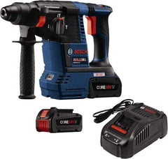 Bosch - 18 Volt SDS Plus Chuck Cordless Rotary Hammer - 0 to 4,300 BPM, 0 to 900 RPM, Reversible - Industrial Tool & Supply