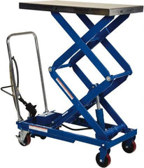 Vestil - 800 Lb Capacity Manual Scissor Lift - 15" to 51" Lift Height, 35-1/2" Platform Length x 20" Platform Width - Industrial Tool & Supply