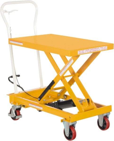 Vestil - 550 Lb Capacity Manual Scissor Elevating Cart - 12-1/2" to 36-1/8" Lift Height, 32-3/4" Platform Length x 19-3/4" Platform Width - Industrial Tool & Supply