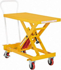 Vestil - 800 Lb Capacity Manual Scissor Elevating Cart - 14-1/2" to 31-1/8" Lift Height, 40" Platform Length x 20" Platform Width - Industrial Tool & Supply
