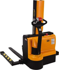 Vestil - 3,000 Lb Capacity, 45" Lift Height, Battery Powered Stacker - 1-1/2" Lowered Height, 42" Fork Length, 57" Overall Width - Industrial Tool & Supply