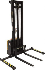 Vestil - 2,200 Lb Capacity, 150" Lift Height, Battery Powered Stacker - 2-1/8" Lowered Height, 42" Fork Length, 56" Overall Width - Industrial Tool & Supply
