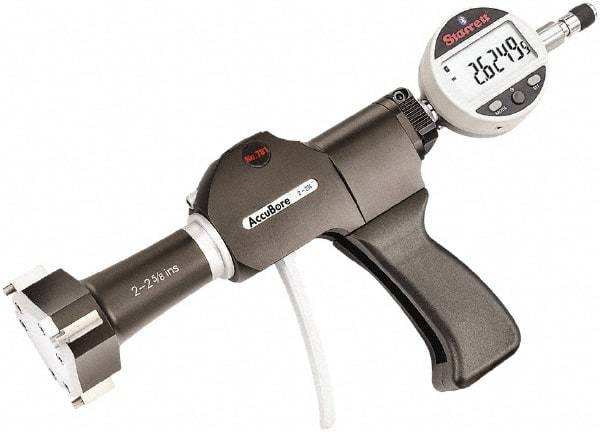 Starrett - Electronic Bore Gages Type: Pistol Grip Electronic Bore Gage Minimum Measurement (Decimal Inch): 2.0000 - Industrial Tool & Supply