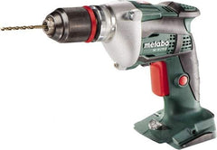 Metabo - 18 Volt 0.3529" Chuck Pistol Grip Handle Cordless Drill - 4000 RPM, Keyless Chuck, Reversible, Lithium-Ion Batteries Not Included - Industrial Tool & Supply