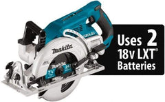 Makita - 18 Volt, 7-1/4" Blade, Cordless Circular Saw - 5,100 RPM, Lithium-Ion Batteries Not Included - Industrial Tool & Supply
