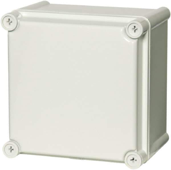 Fibox - Polycarbonate Standard Enclosure Screw Cover - NEMA 1, 3, 3S, 4, 4X, 6, 6P, 12, 5.12" Wide x 7.48" High x 7.48" Deep, Impact Resistant - Industrial Tool & Supply