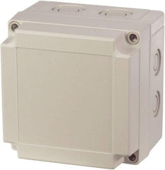 Fibox - Polycarbonate Standard Enclosure Screw Flat Cover - NEMA 1, 4, 4X, 6, 12, 13, 7.09" Wide x 7.09" High x 2.36" Deep - Industrial Tool & Supply