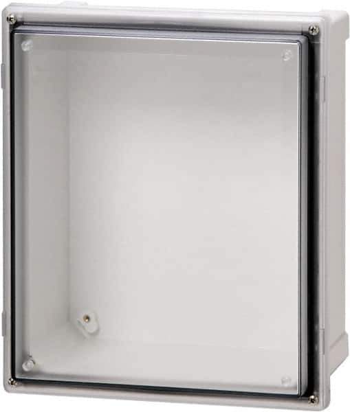 Fibox - Polycarbonate Standard Enclosure Screw Cover - NEMA 4, 4X, 6, 6P, 12, 13, 14" Wide x 16" High x 8" Deep, Impact, Moisture & Corrosion Resistant, Dirt-tight & Dust-tight - Industrial Tool & Supply