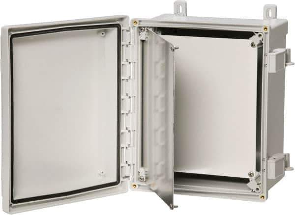 Fibox - Electrical Enclosure Aluminum Swing Panel Hinge Kit - For Use with ARCA JIC - Industrial Tool & Supply