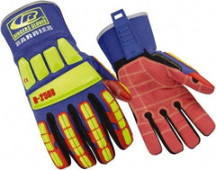Ringers Gloves - Size XL (11), ANSI Cut Lvl 6, Cut & Puncture Resistant Gloves - Open Cuff, Hi-Vis Yellow/Red/Black/Blue, Paired - Industrial Tool & Supply