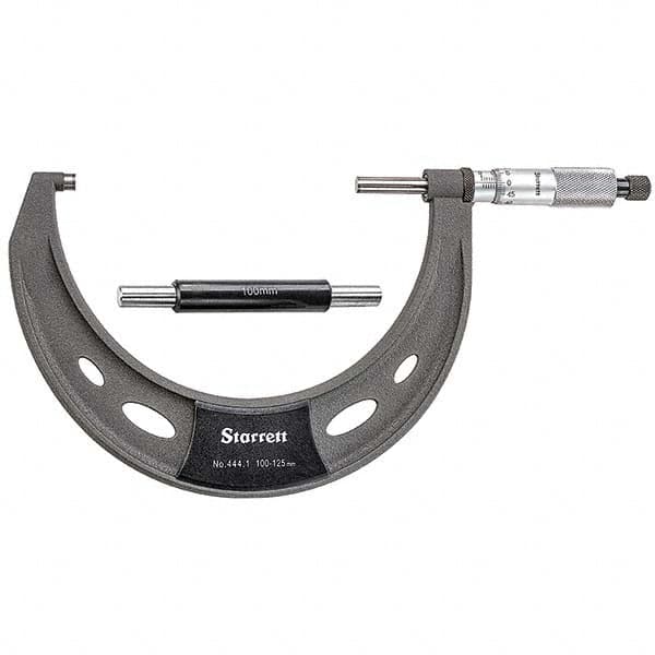Starrett - Mechanical Outside Micrometers Minimum Measurement (mm): 100.00 Maximum Measurement (mm): 125.00 - Industrial Tool & Supply
