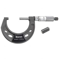 Starrett - Mechanical Outside Micrometers Minimum Measurement (mm): 25.00 Maximum Measurement (mm): 50.00 - Industrial Tool & Supply