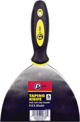 Premier Paint Roller - 6" Wide Spring Blade Steel Taping Knife - Stiff, Soft Grip Plastic Handle, 8.343" OAL - Industrial Tool & Supply
