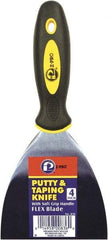 Premier Paint Roller - 4" Wide Spring Blade Steel Taping Knife - Stiff, Soft Grip Plastic Handle, 8.343" OAL - Industrial Tool & Supply