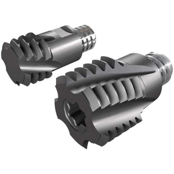 Iscar - MT-ISO-MM Grade IC908 Carbide Thread Milling Tip Insert - TiAlN Finish, 4 Flutes, 12mm Cutting Diam, 9mm Depth of Cut, 14.3mm Extension - Industrial Tool & Supply