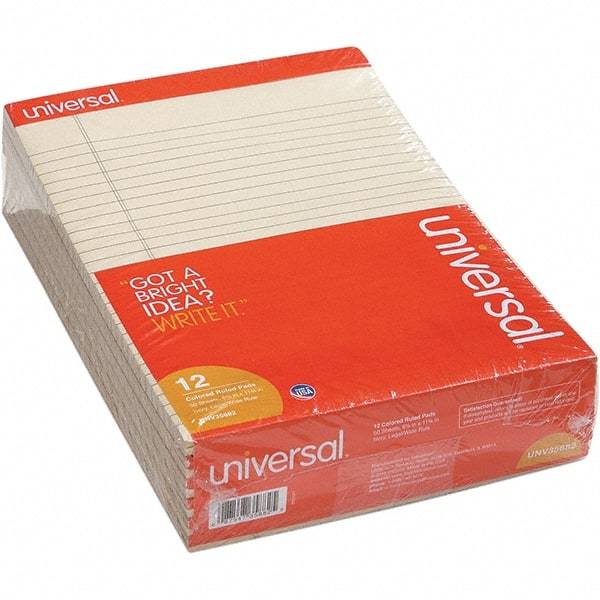 UNIVERSAL - 50 Sheet, 8-1/2 x 11", Legal (Style) Note Pad - Ivory - Industrial Tool & Supply