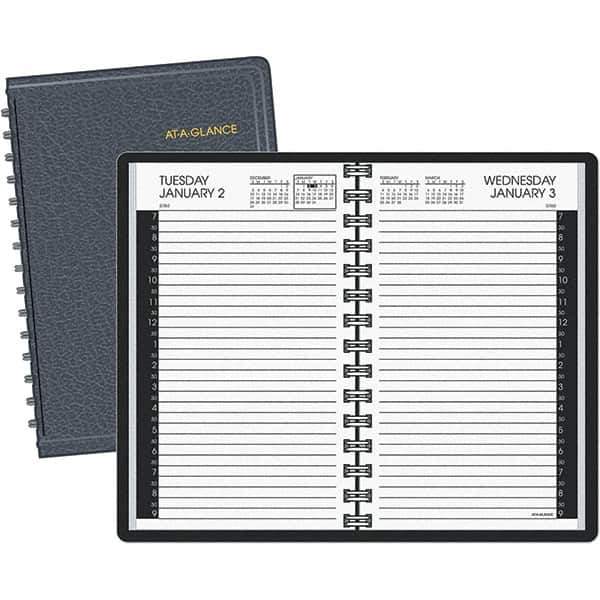 AT-A-GLANCE - 365 Sheet, 4-7/8 x 8", Appointment Book - Black & White - Industrial Tool & Supply