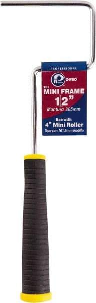 Premier Paint Roller - 4" Wide x 12" Long Mini Roller Frame - Steel Frame, Plastic Handle - Industrial Tool & Supply