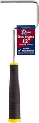 Premier Paint Roller - 4" Wide x 12" Long Mini Roller Frame - Steel Frame, Plastic Handle - Industrial Tool & Supply