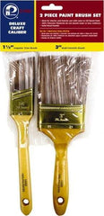 Premier Paint Roller - 1-1/2 & 3" Angle/Flat Polyester General Purpose Paint Brush Set - 2-1/4 & 3" Bristle Length, 6 & 6-1/2" Wood Sash & Beavertail Handle - Industrial Tool & Supply