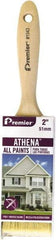 Premier Paint Roller - 2" Flat Polyester/Natural General Purpose Paint Brush - 2-1/2" Bristle Length, 5-1/8" Wood Beavertail Handle - Industrial Tool & Supply