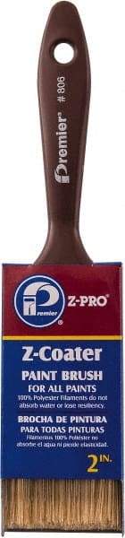 Premier Paint Roller - 2" Flat Polyester General Purpose Paint Brush - 2-1/2" Bristle Length, 5" Plastic Beavertail Handle - Industrial Tool & Supply
