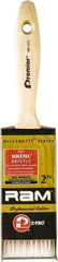Premier Paint Roller - 2" Flat Polyester General Purpose Paint Brush - 2-1/4" Bristle Length, 5" Wood Beavertail Handle - Industrial Tool & Supply