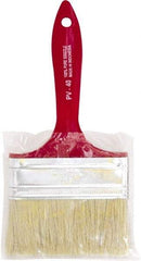 Premier Paint Roller - 4" Flat White China Bristle Chip Brush - 1-3/4" Bristle Length, 5-1/4" Plastic Beavertail Handle - Industrial Tool & Supply