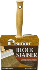 Premier Paint Roller - 6" Flat Polyester/Natural Stainer Brush - 3-1/4" Bristle Length, 5-1/4" Wood Threaded Wood Handle - Industrial Tool & Supply