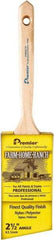 Premier Paint Roller - 2-1/2" Angled Nylon/Polyester Angular Brush - 3" Bristle Length, 7-1/4" Wood Sash Handle - Industrial Tool & Supply