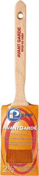 Premier Paint Roller - 2-1/2" Oval Polyester Sash Brush - 3" Bristle Length, 7-1/2" Wood Sash Handle - Industrial Tool & Supply