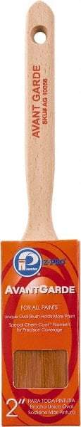 Premier Paint Roller - 2" Oval Polyester Sash Brush - 2-3/4" Bristle Length, 7-1/4" Wood Sash Handle - Industrial Tool & Supply