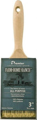 Premier Paint Roller - 3" Flat Polyester General Purpose Paint Brush - 3" Bristle Length, 5-3/4" Wood Beavertail Handle - Industrial Tool & Supply