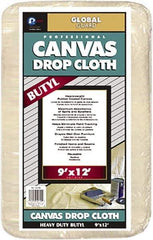 Premier Paint Roller - Heavy Weight Canvas Drop Cloth - 12' x 9', 1 mil Thick, Off White - Industrial Tool & Supply