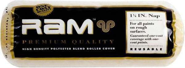 Premier Paint Roller - 1-1/4" Nap, 9" Wide Paint Roller Cover - Extra-Rough Texture, Polyester - Industrial Tool & Supply