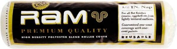 Premier Paint Roller - 1/2" Nap, 9" Wide Paint Roller Cover - Semi-Rough Texture, Polyester - Industrial Tool & Supply
