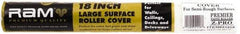 Premier Paint Roller - 3/8" Nap, 18" Wide Paint Roller Cover - Semi-Smooth Texture, Polyester - Industrial Tool & Supply
