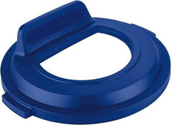 Rubbermaid - Round Lid for Use with 32 Gal Round Recycle Containers - Blue, Polyethylene, For Brute Trash Cans - Industrial Tool & Supply