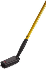 Rubbermaid - 1-1/4" Bristle Length, Polypropylene Scrub Brush - 6" Long x 2-1/2" Wide Head, 11-3/8" OAL, Ergonomic Handle, Black, Polypropylene Block - Industrial Tool & Supply