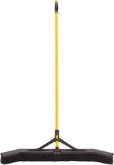 Rubbermaid - 36" Medium Duty Polypropylene Push Broom - 3" Bristle Length, Foam Block, Threaded Handle Connection, Handle Included - Industrial Tool & Supply