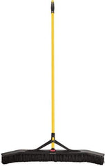 Rubbermaid - 36" Medium Duty Synthetic Push Broom - 3" Bristle Length, Foam Block, Threaded Handle Connection, Handle Included - Industrial Tool & Supply