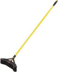 Rubbermaid - 18" Medium Duty Polypropylene Push Broom - 3" Bristle Length, Foam Block, Threaded Handle Connection, Handle Included - Industrial Tool & Supply
