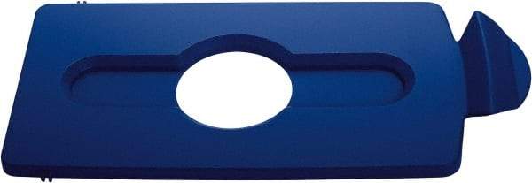 Rubbermaid - Rectangle Lid for Use with 23 Gal Rectangular Recycle Containers - Blue, Polypropylene, For Slim Jim Trash Cans - Industrial Tool & Supply