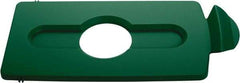 Rubbermaid - Rectangle Lid for Use with 23 Gal Rectangular Recycle Containers - Green, Polypropylene, For Slim Jim Trash Cans - Industrial Tool & Supply