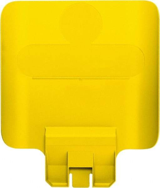 Rubbermaid - Square Lid for Use with 23 Gal Rectangular Recycle Containers - Yellow, Polypropylene, For Slim Jim Trash Cans - Industrial Tool & Supply