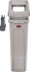 Rubbermaid - Square Lid for Use with 23 Gal Rectangular Recycle Containers - Gray, Polypropylene, For Slim Jim Trash Cans - Industrial Tool & Supply