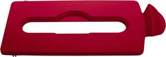 Rubbermaid - Rectangle Lid for Use with 23 Gal Rectangular Recycle Containers - Red, Polypropylene, For Slim Jim Trash Cans - Industrial Tool & Supply