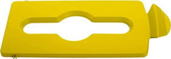 Rubbermaid - Rectangle Lid for Use with 23 Gal Rectangular Recycle Containers - Yellow, Polypropylene, For Slim Jim Trash Cans - Industrial Tool & Supply